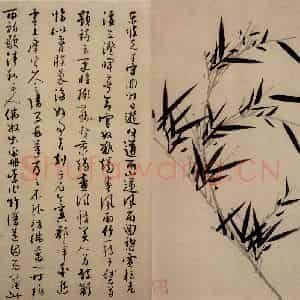 元朝 吴镇《墨竹谱》国画花鸟作品图片鉴赏