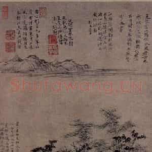 元朝 倪瓒《六君子图》国画花鸟作品图片鉴赏