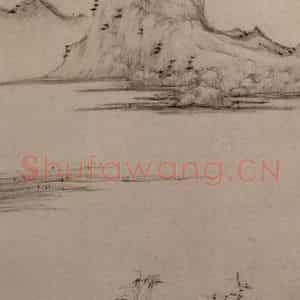 元朝 倪瓒《秋亭嘉树图》国画山水作品图片鉴赏