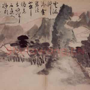 清代 高凤翰《指画山水花卉册》国画山水作品图片鉴赏
