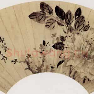 清代 高凤翰《墨牡丹》国画花鸟作品图片鉴赏