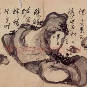清代 高凤翰《怪石图》国画花鸟作品图片鉴赏