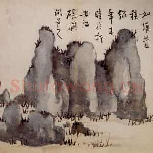 清代 高凤翰《石》国画花鸟作品图片鉴赏