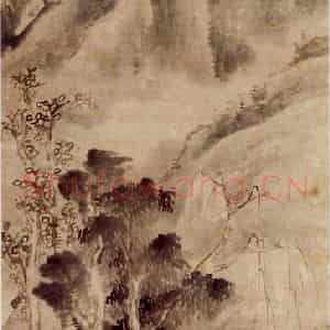 清代 高凤翰《雾山深树图》国画山水作品图片鉴赏