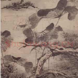 清代 高凤翰《松节莲房图》国画花鸟作品图片鉴赏