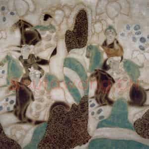 1991年 唐勇力《山中行》国画人物作品图片鉴赏