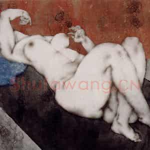 1989年 唐勇力《人体》国画人物作品图片鉴赏