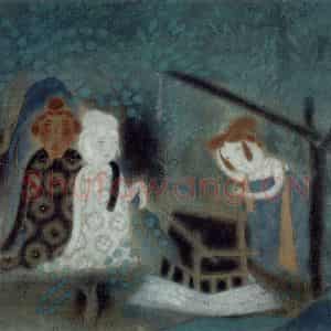 1990年 唐勇力《汲水图》国画人物作品图片鉴赏