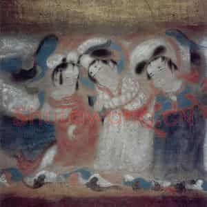 1991年 唐勇力《三诗圣词意图》国画人物作品图片鉴赏