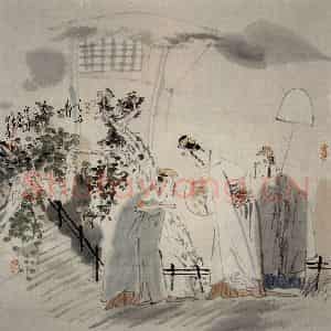 1998年 唐勇力《天与青山连》国画人物作品图片鉴赏