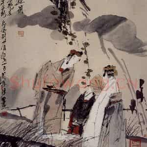 1997年 唐勇力《晚春游》国画人物作品图片鉴赏