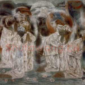 1993年 唐勇力《敦煌之梦》国画人物作品图片鉴赏