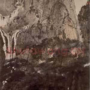 1940年代 傅抱石《松间听泉》国画山水作品图片鉴赏