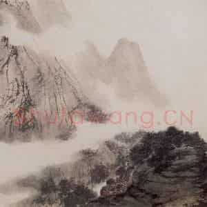 1940年代 傅抱石《日暮归庄图》国画山水作品图片鉴赏