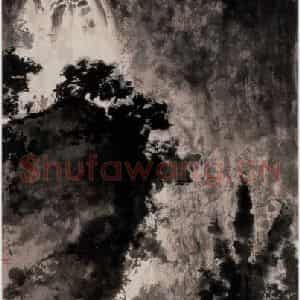 1965年 傅抱石《疑是银河落九天》国画山水作品图片鉴赏