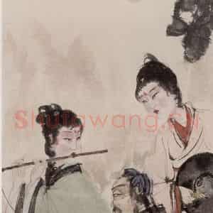 20世纪40年代初 傅抱石《东山丝竹》国画人物作品图片鉴赏