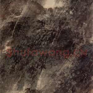 1940年代 傅抱石《风雨归牧》国画山水作品图片鉴赏