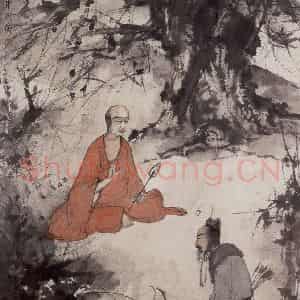 20世纪40年代初 傅抱石《仿桥本观雪访隐图》国画人物作品图片鉴赏
