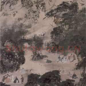 1944年 傅抱石《兰亭雅集》国画综合作品图片鉴赏