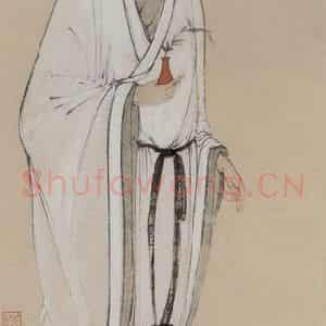 1944年 傅抱石《观音像》国画人物作品图片鉴赏