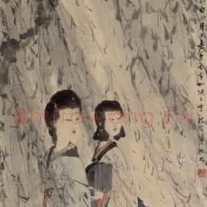 1945年 傅抱石《春光图》国画人物作品图片鉴赏
