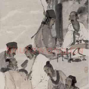 1945年 傅抱石《晋贤图》国画人物作品图片鉴赏