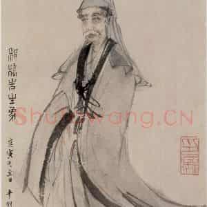 1950年 傅抱石《板桥先生像》国画人物作品图片鉴赏