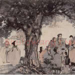 1952年 傅抱石《九老图》国画人物作品图片鉴赏