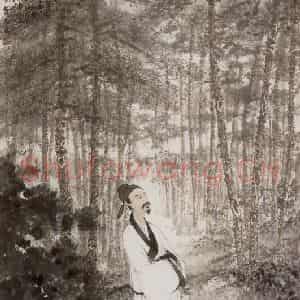 1959年 傅抱石《杜甫像》国画人物作品图片鉴赏