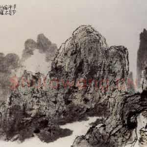1948年 傅抱石《唐人诗意画册李白(庐山谣)》国画人物作品图片鉴赏