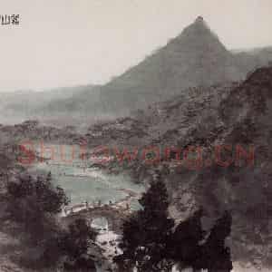 1964年 傅抱石《八开毛泽东诗词意画册.韶山诗意》国画山水作品图片鉴赏