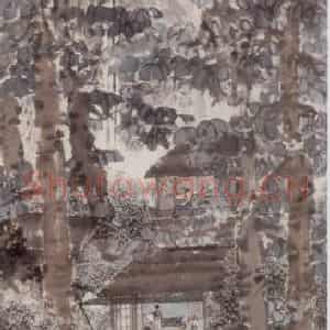 1942年 傅抱石《桐阴读画》国画综合作品图片鉴赏