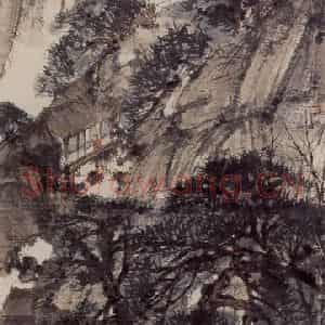 1943年 傅抱石《庐峰秋夕》国画山水作品图片鉴赏