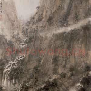 1947年 傅抱石《游山图》国画山水作品图片鉴赏
