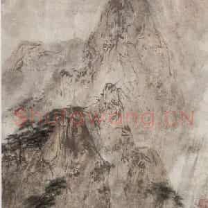 1949年 傅抱石《山雨图》国画山水作品图片鉴赏