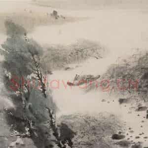 1954年 傅抱石《四季山水.夏》国画山水作品图片鉴赏