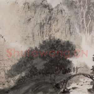 1955年 傅抱石《山水》国画山水作品图片鉴赏
