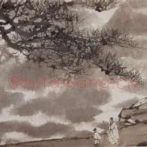 1956年 傅抱石《唐人诗意》国画山水作品图片鉴赏