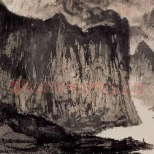 1960年 傅抱石《西陵峡》国画山水作品图片鉴赏