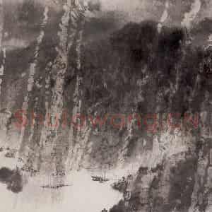 1960年代初 傅抱石《烟雨嘉陵江》国画山水作品图片鉴赏