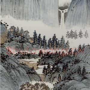 民国 陈衡恪《山居图》国画山水作品图片鉴赏