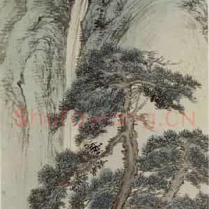 民国 溥儒《水声松色》国画山水作品图片鉴赏
