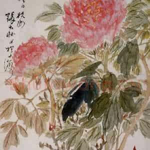 现代 张大壮《国色天香》国画花鸟作品图片鉴赏