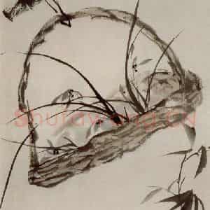 现代 白蕉《兰竹图》国画花鸟作品图片鉴赏