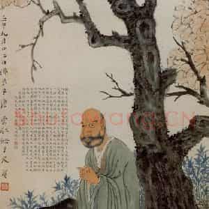 现代 唐云《佛像》国画综合作品图片鉴赏