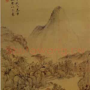 清代 方士庶《仿古山水》国画山水作品图片鉴赏