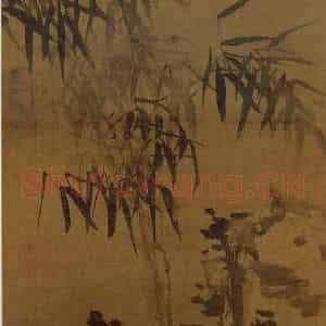 清代 李方膺《竹石添寿》国画花鸟作品图片鉴赏