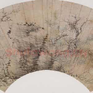 清代 奚冈《仿恽南田山水》国画山水作品图片鉴赏