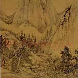 清代 王学浩《仿董北苑山水》国画山水作品图片鉴赏