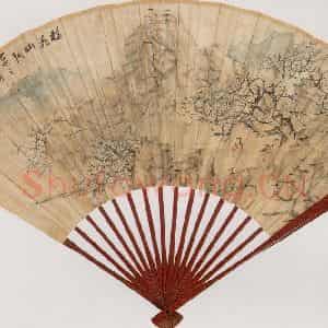 清代 虚谷《梅花山洞》国画山水作品图片鉴赏